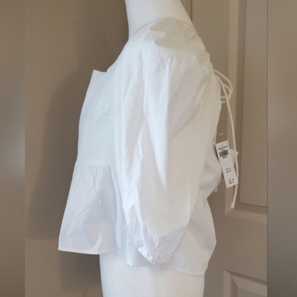 White Puff Sleeve Top - Picture 4 of 11